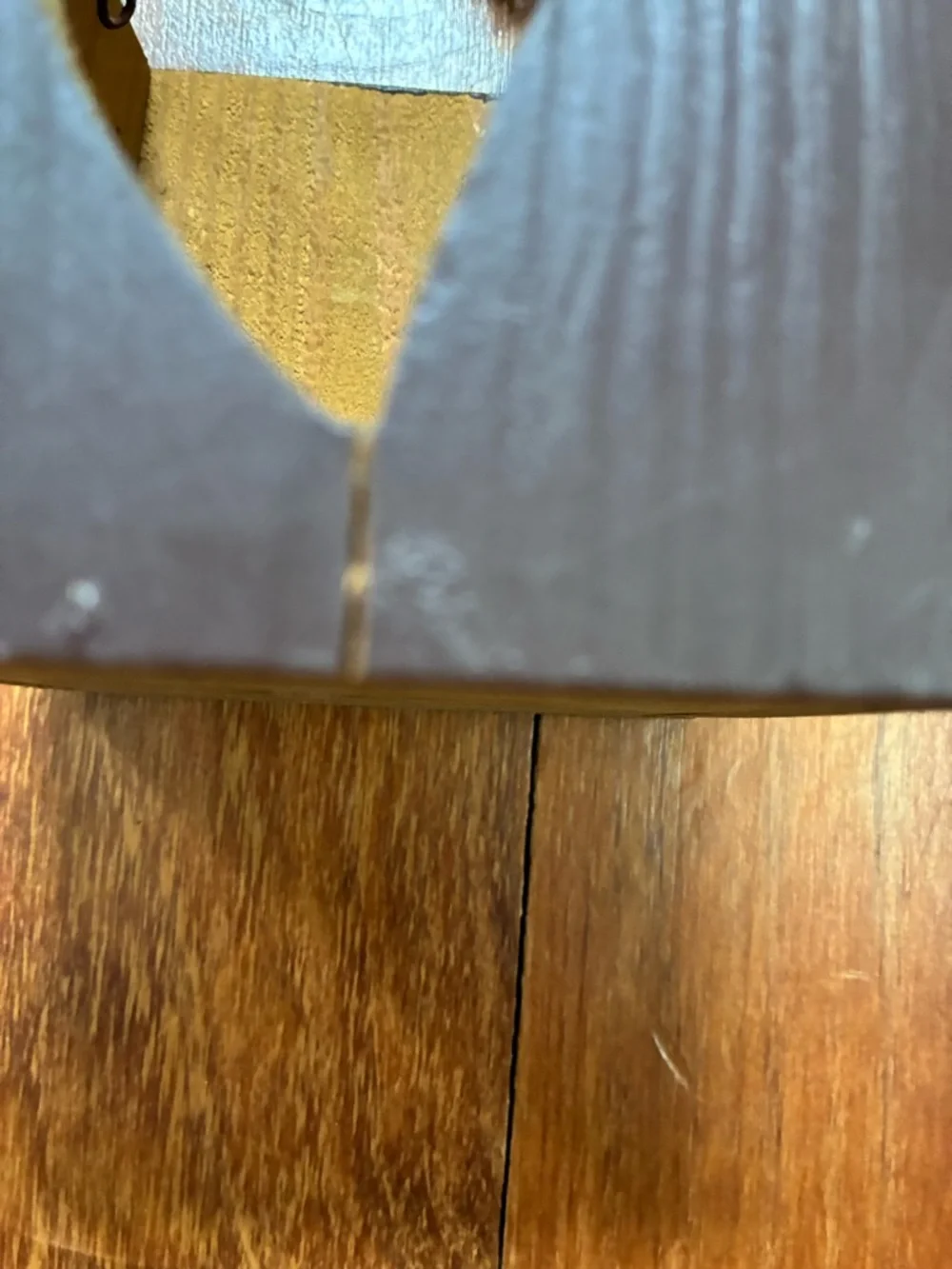 Rustic Heart Cutout Wood Block Decor in Dark Brown